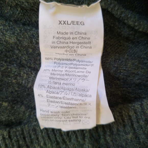 Madewell Everest Mock Neck Wool Blend Sweater Heather Pine Rib Knit XXL - Picture 7 of 8